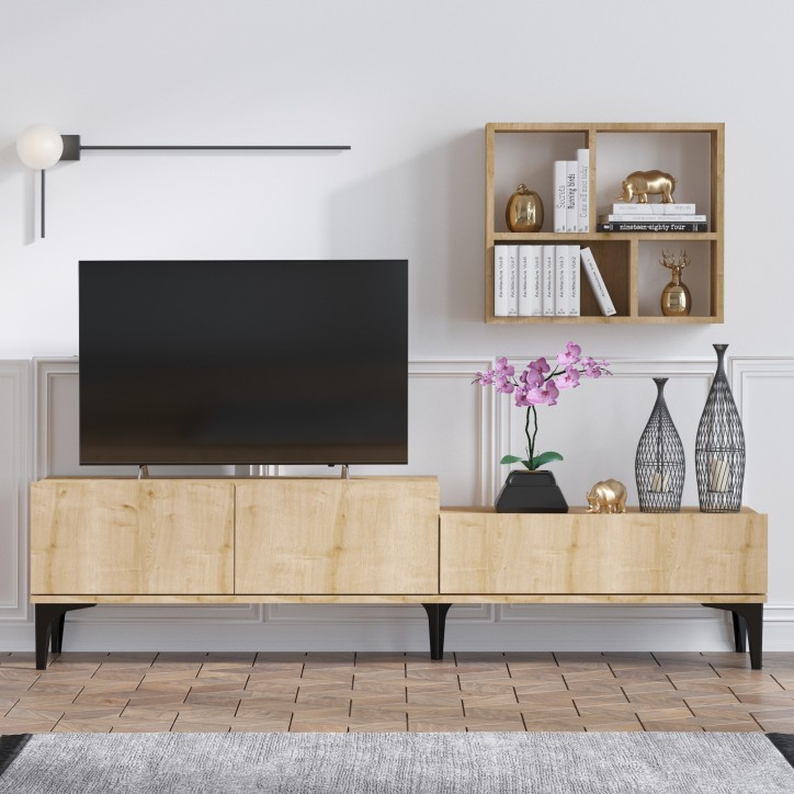 Mueble TV con estante Lott roble