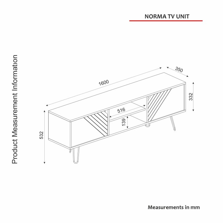 Mueble TV con estante Norma nogal