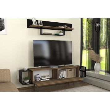 Mueble TV con estante Oltre negro nogal - 804TRH3083