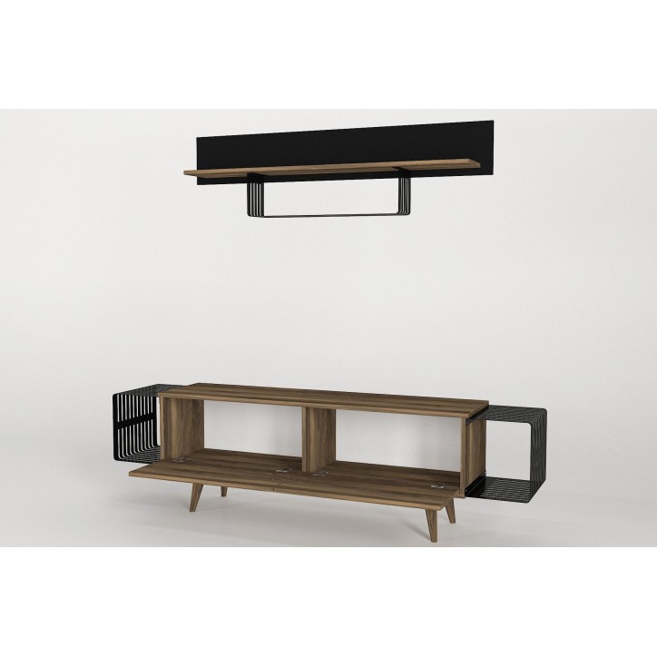 Mueble TV con estante Oltre negro nogal