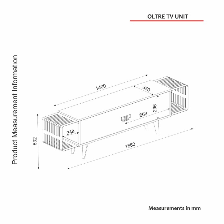 Mueble TV con estante Oltre negro nogal