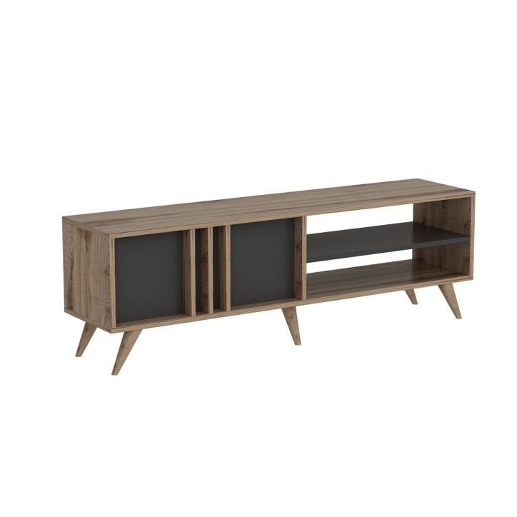 Mueble TV con estante Rilla roble antracita