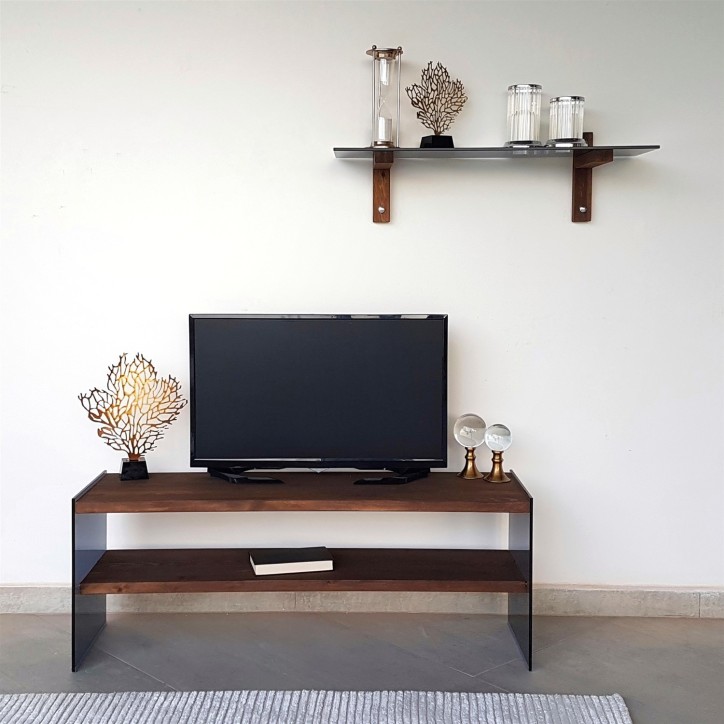 Mueble TV con estante TV101 nogal