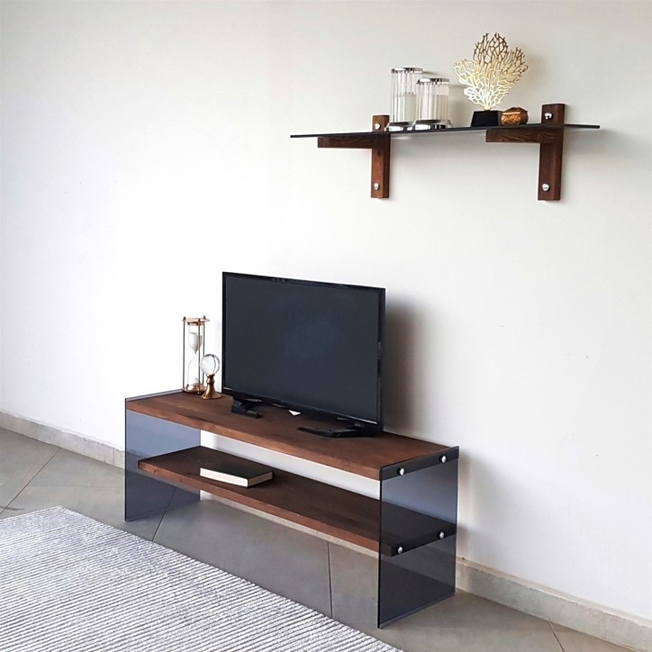 Mueble TV con estante TV101 nogal