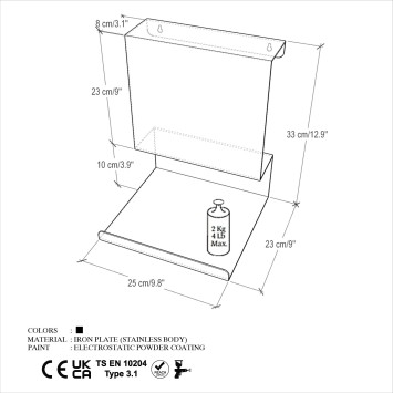 Estante de pared Brano negro - 891TNL3154