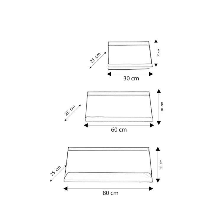 Estante de pared Düsseldorf L2061 blanco oro