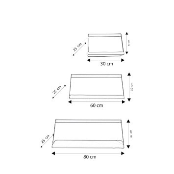 Estante de pared Düsseldorf L2061 blanco oro - 285LCV1281