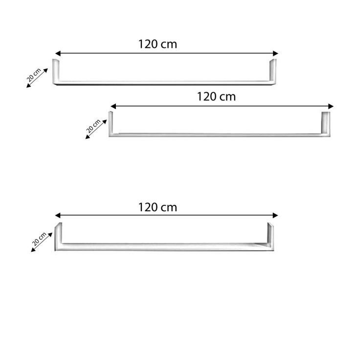 Estante de pared Kaufbeuren L591 nogal