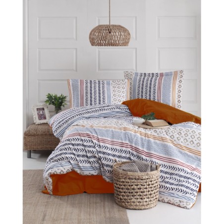 Juego ropa de cama doble Ranforce Arrow rojo blanco azul oscuro azul naranja