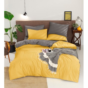 Juego ropa de cama doble Ranforce Çift Yönlü  gris amarillo