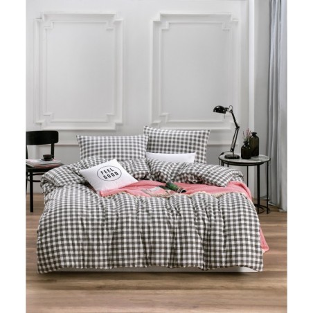 Juego ropa de cama doble Ranforce İlove  blanco negro