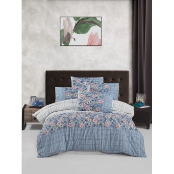 Juego ropa de cama Ranforce King Alvina  rosa verde azul