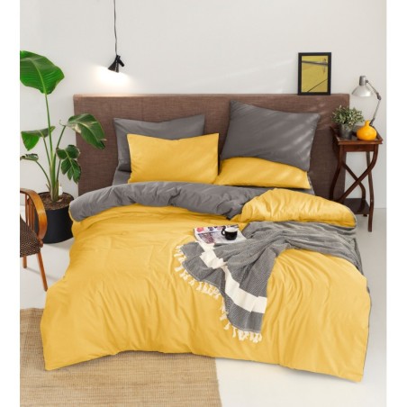 Juego ropa de cama Ranforce King Çift Yönlü  gris amarillo