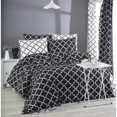 Juego ropa de cama Ranforce King Madalyon  blanco negro