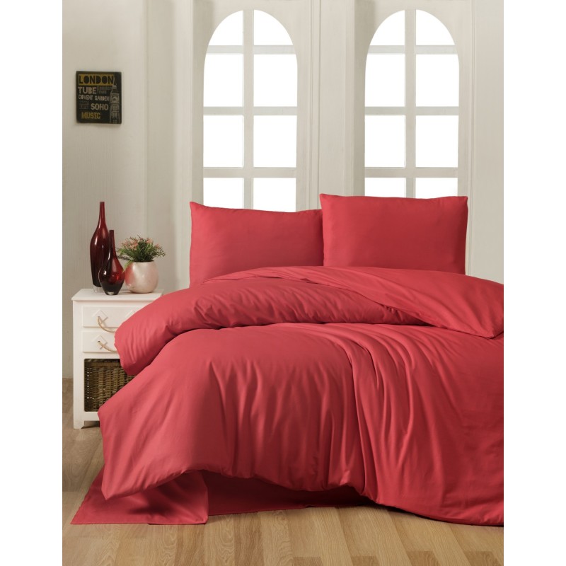 Juego ropa de cama Ranforce King Red rojo