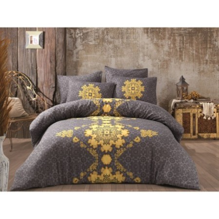 Juego ropa de cama Ranforce King Saltanat amarillo gris