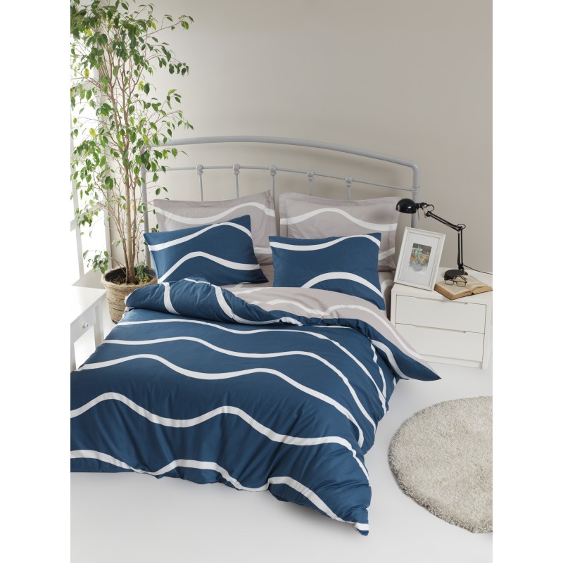 Juego ropa de cama Super King Ranforce Novia  azul blanco