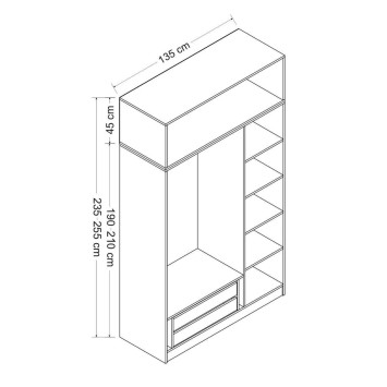 Armario Kale 3 Kapak 235 blanco - 506MNR2401