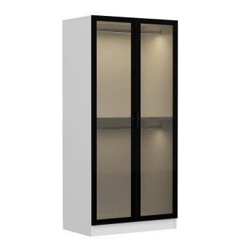 Armario Kale Glass-210 blanco negro - 506MNR2167