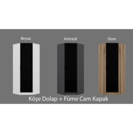 Armario Kale Glass 3-210 gris oscuro