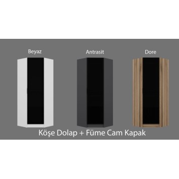 Armario Kale Glass 3-210 gris oscuro - 506MNR2211