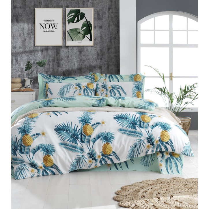 Juego ropa de cama Super King Custom Ananas  amarillo verde blanco