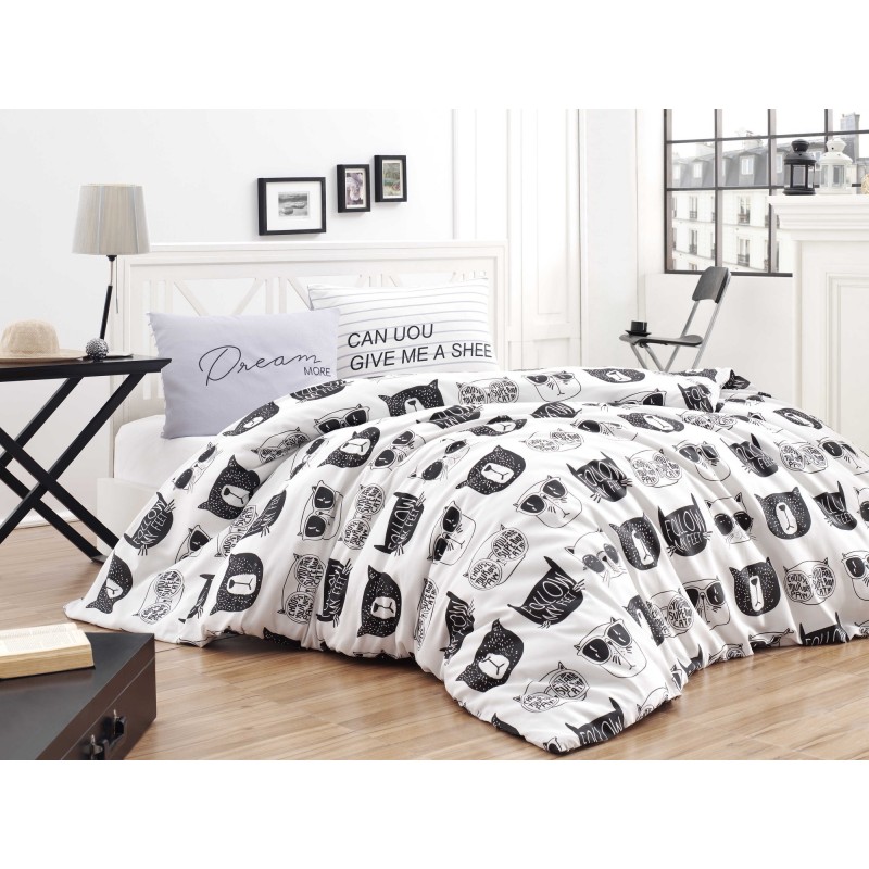 Juego ropa de cama Super King Melone  blanco negro