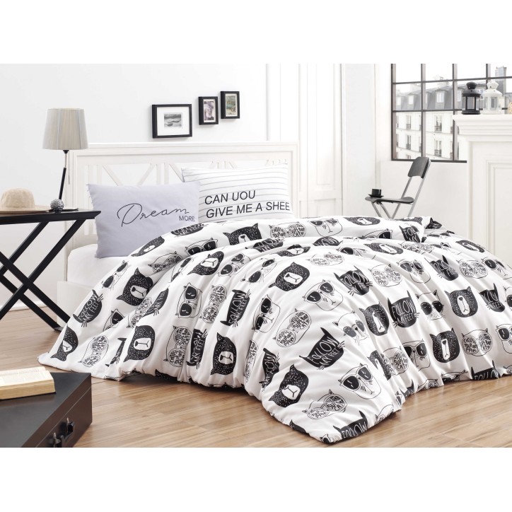 Juego ropa de cama Super King Melone  blanco negro