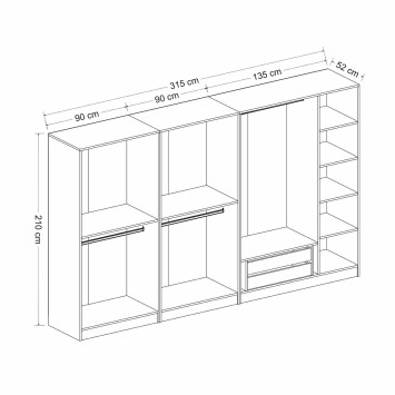 Armario Kale Plus-7788 blanco - 506MNR3118