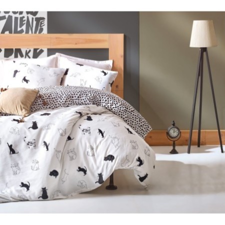 Juego ropa de cama Super King Patte blanco negro