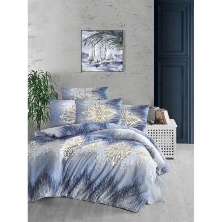 Juego ropa de cama Super King Safir azul marrón gris