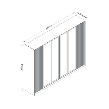 Armario Lux 7937 humo dorado blanco - 506MNR2764