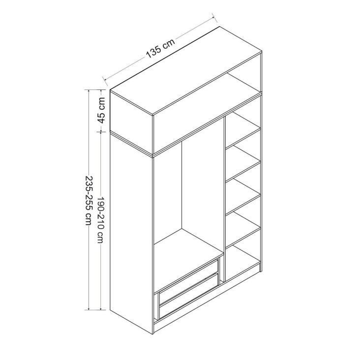 Armario Minar 3-2 235 antracita dore