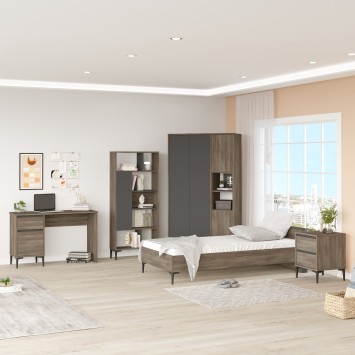 Conjunto de muebles de habitación joven AR18 antracita - 956LCS3429