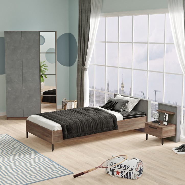 Conjunto de muebles de habitación joven HM10 CG marrón gris