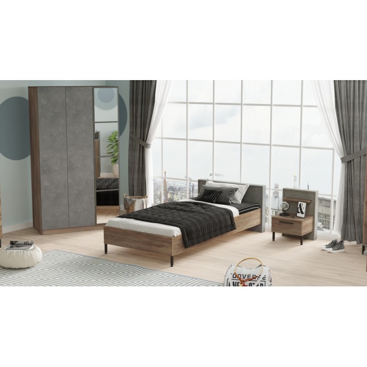 Conjunto de muebles de habitación joven HM10 CG marrón gris