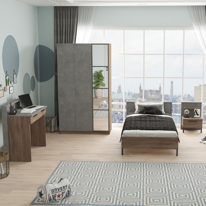 Conjunto de muebles de habitación joven HM11-CG plata