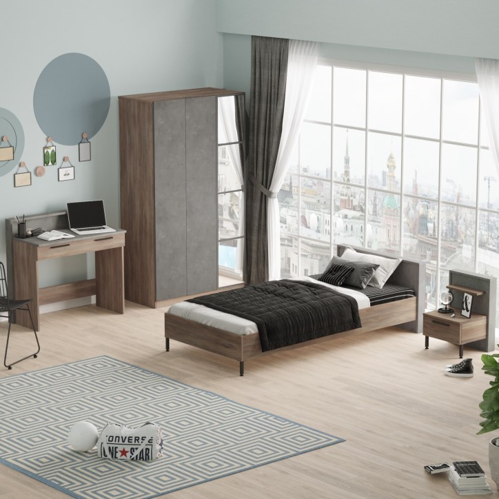 Conjunto de muebles de habitación joven HM11-CG plata