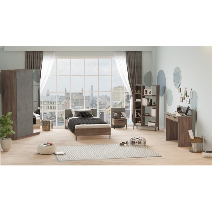 Conjunto de muebles de habitación joven HM12-CG plata