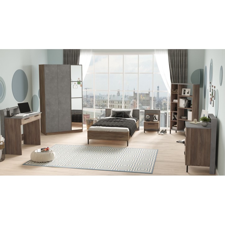 Conjunto de muebles de habitación joven HM13-CG plata