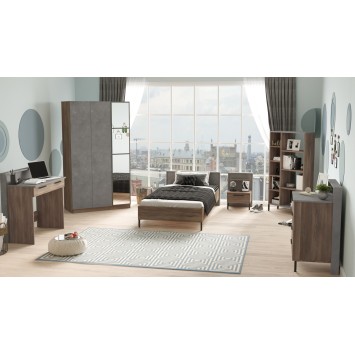 Conjunto de muebles de habitación joven HM13-CG plata - 956LCS3421