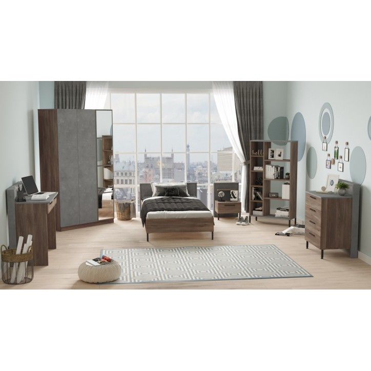 Conjunto de muebles de habitación joven HM13-CG plata