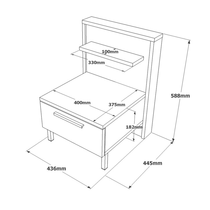 Conjunto de muebles de habitación joven HM13-CG plata