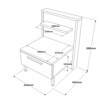 Conjunto de muebles de habitación joven HM13-CG plata - 956LCS3421