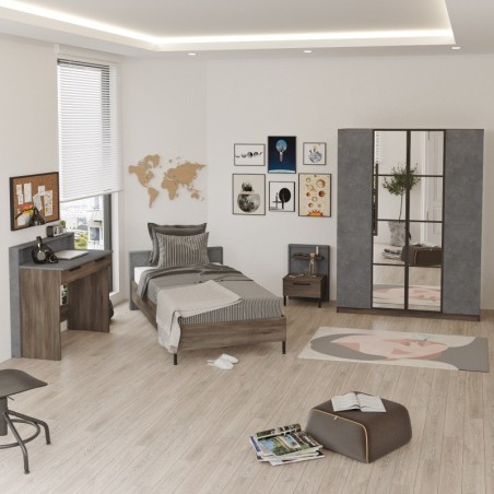 Conjunto de muebles de habitación joven HM15-CG plata