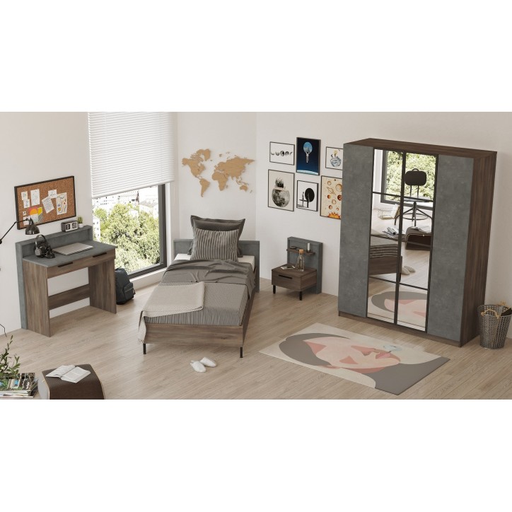 Conjunto de muebles de habitación joven HM15-CG plata