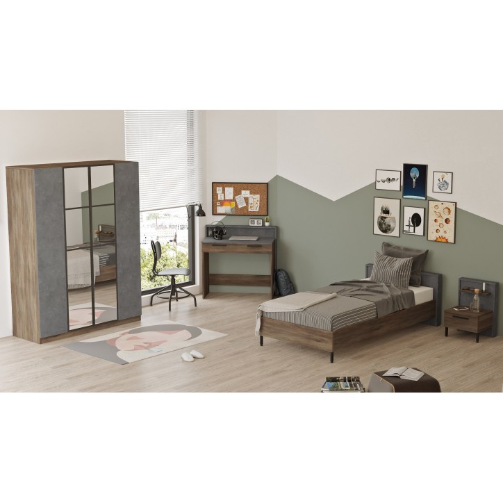 Conjunto de muebles de habitación joven HM15-CG plata