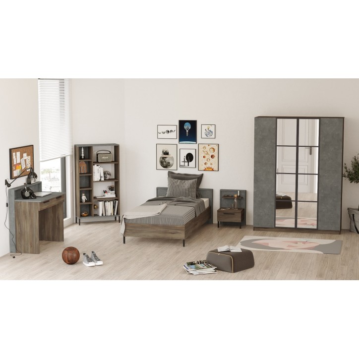 Conjunto de muebles de habitación joven HM16-CG plata