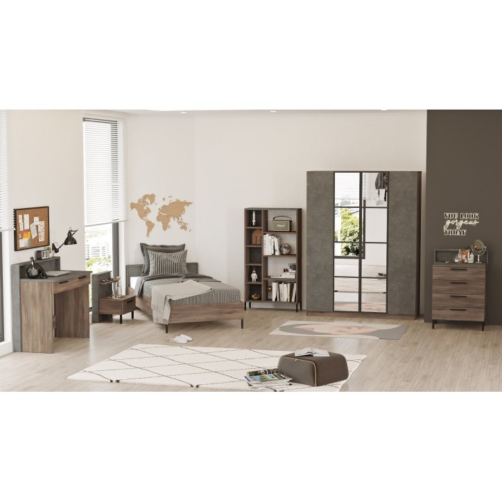 Conjunto de muebles de habitación joven HM17-CG plata