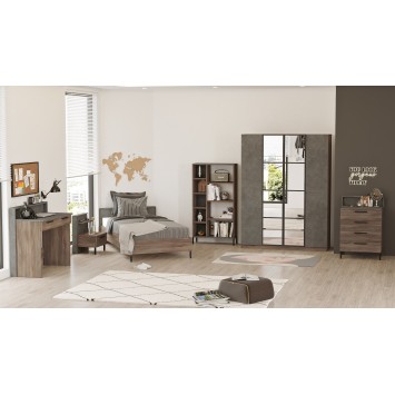 Conjunto de muebles de habitación joven HM17-CG plata - 956LCS3424